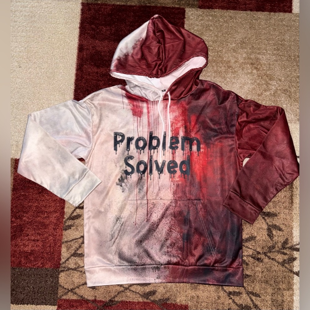 “Problem Solved” Graphic Hoodie- Size Large New